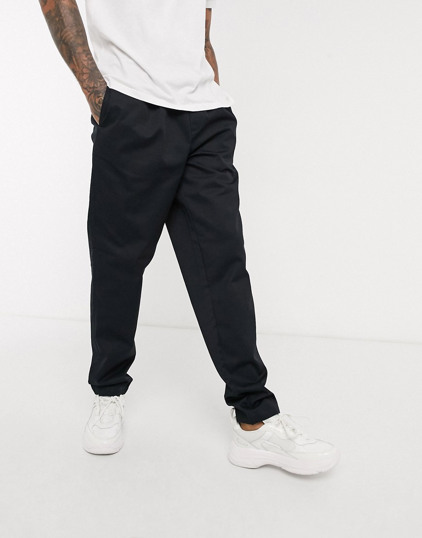 Fred Perry drawstring twill pants in navy