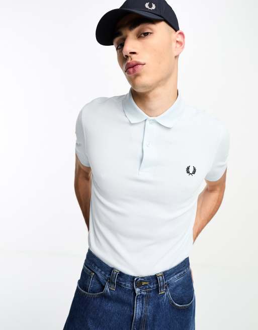 Fred Perry - Effen poloshirt in lichtblauw