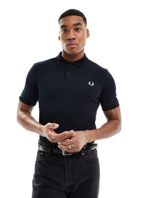 Fred Perry - Einfarbiges Polohemd in Marine-Marineblau