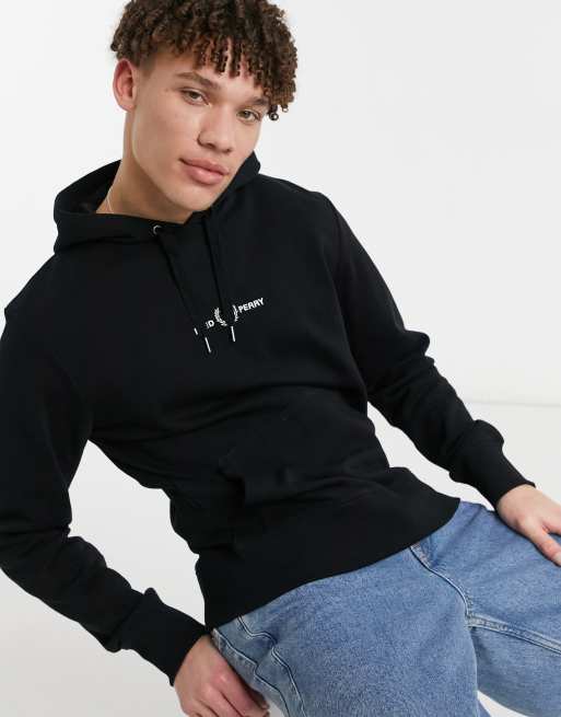 Fred perry on sale embroidered hooded sweatshirt