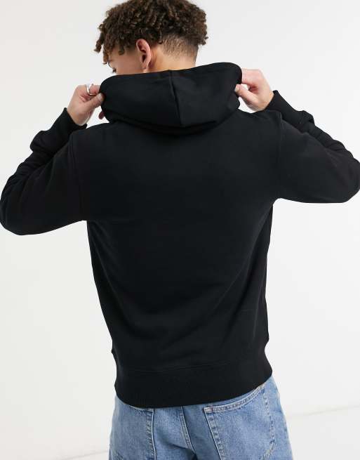 Fred Perry embroidered hooded sweatshirt in black | ASOS