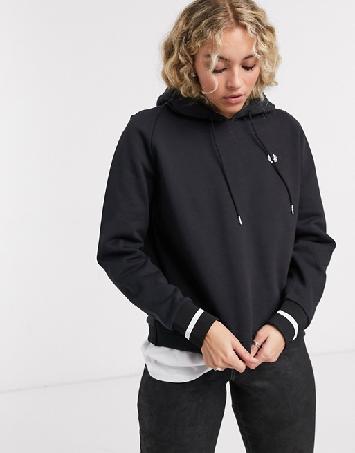 Fred Perry embroidered hoodie with hem logo