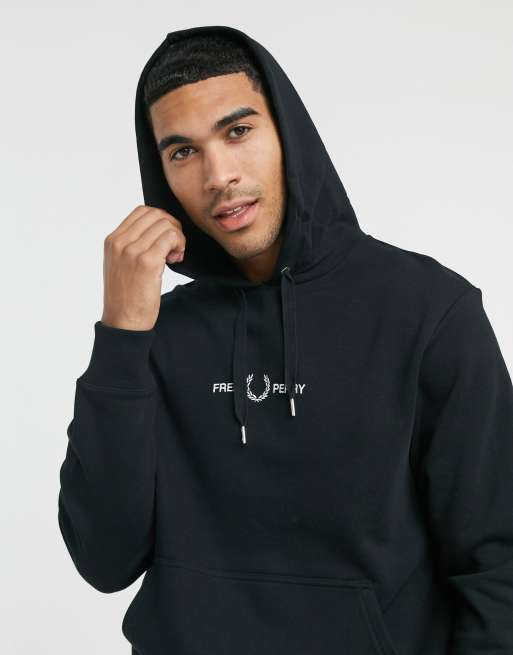 Fred perry best sale black hoodie