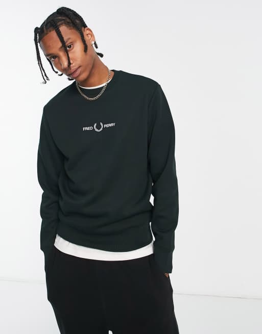 Fred perry cheap embroidered logo sweatshirt