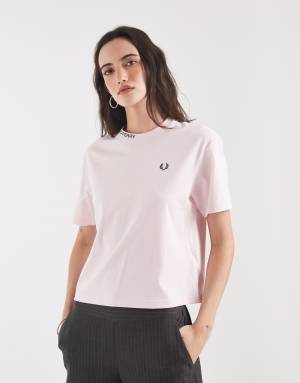Fred Perry embroidered logo t-shirt in baby pink
