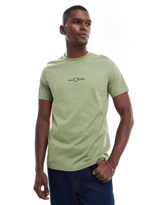 Fred Perry embroidered logo t-shirt in green | ASOS