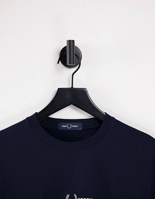 Men Fred Perry embroidered logo t-shirt in navy Exclusive at  