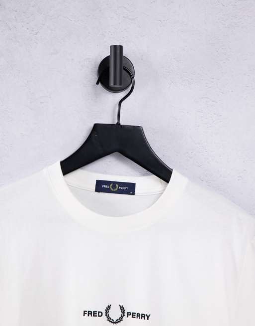 Embroidered T-shirt White, Fred Perry