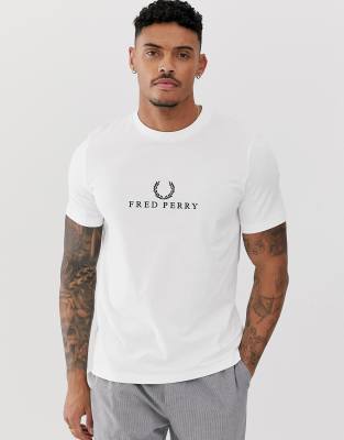 Fred Perry embroidered logo t-shirt in white