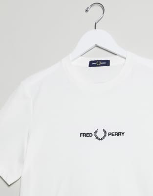 関税送料込み Fred perry logo white shirt ロゴ 白シャツ 関税送料込み)fred perry logo white shirt ロゴ 白シャツ (FRED