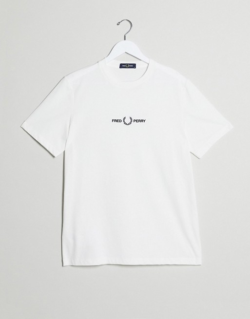 Fred Perry embroidered logo t-shirt in white