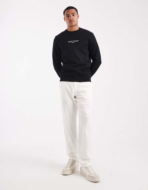 Fred Perry embroidered sweatshirt in black, 2 of 5