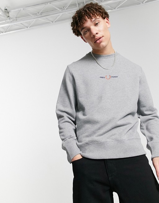 Fred Perry embroidered sweatshirt in grey