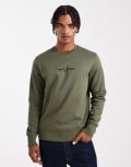 [Fred Perry] Fred Perry embroidered sweatshirt in khaki-Green XL KHAKI
