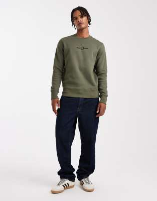 Fred Perry Embroidered Sweatshirt In Green