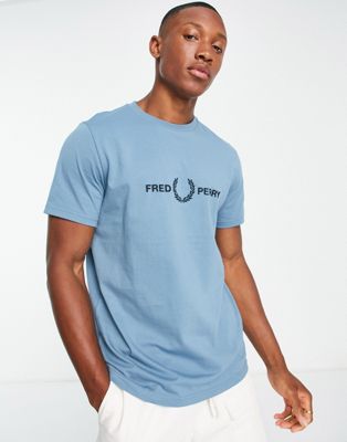 Fred Perry embroidered t-shirt in blue