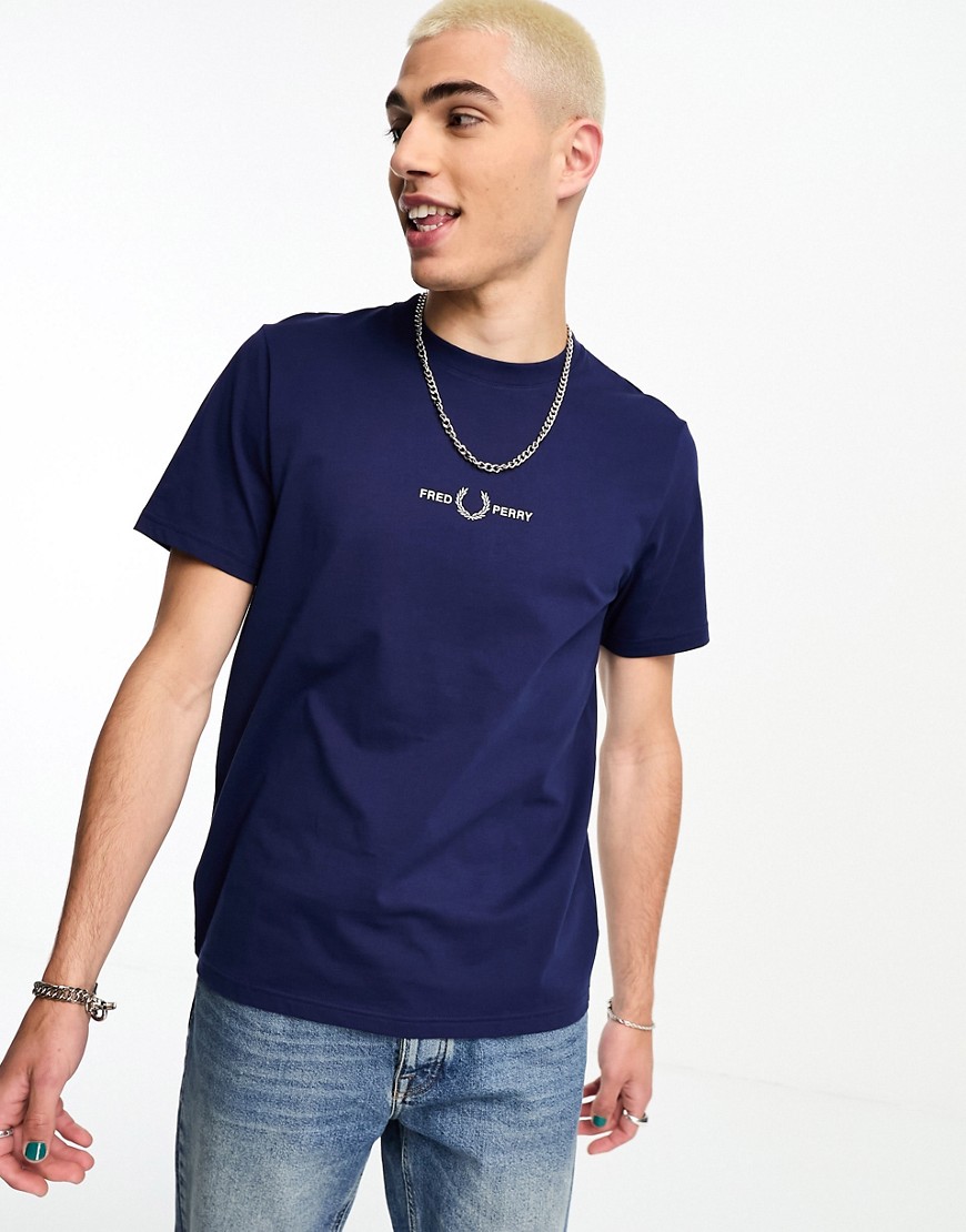 Fred Perry embroidered t-shirt in french navy
