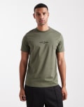 [Fred Perry] Fred Perry embroidered t-shirt in khaki-Green XS KHAKI