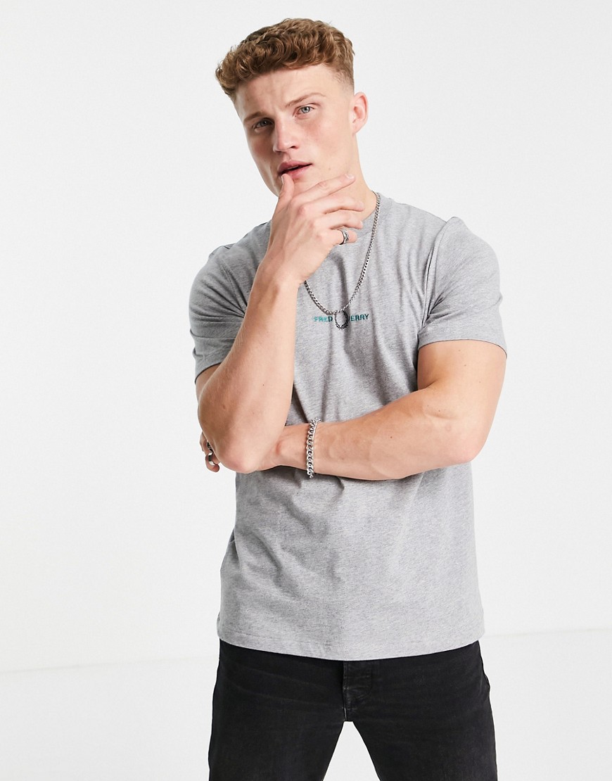 Fred Perry embroidered t-shirt in lt. Gray heather-Grey