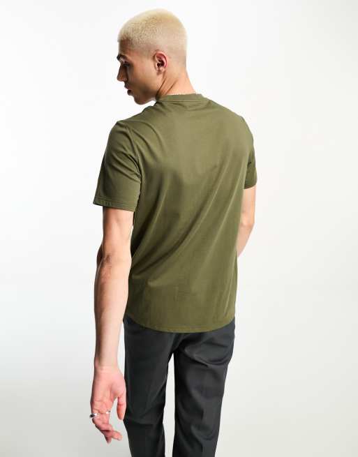 Fred Perry embroidered T-shirt in uniform green | ASOS