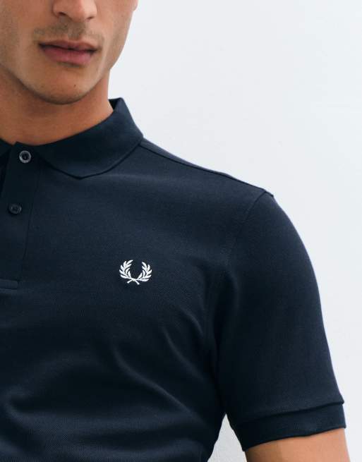 Fred Perry - Ensfarvet marineblå poloskjorte, 3 af 5