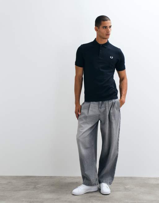 Fred Perry - Ensfarvet marineblå poloskjorte, 4 af 5