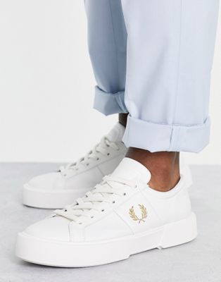Fred Perry Exmouth leather mix chunky sneakers in black  - ASOS Price Checker