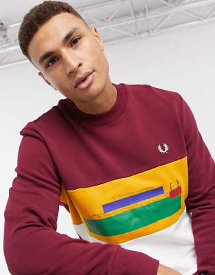 fred perry burgundy sweatshirt