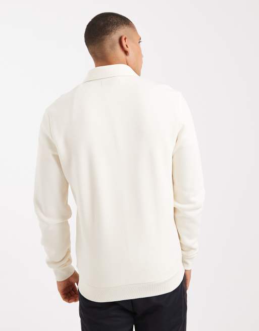 Fred Perry - Felpa color écru con colletto e zip, 3 di 5