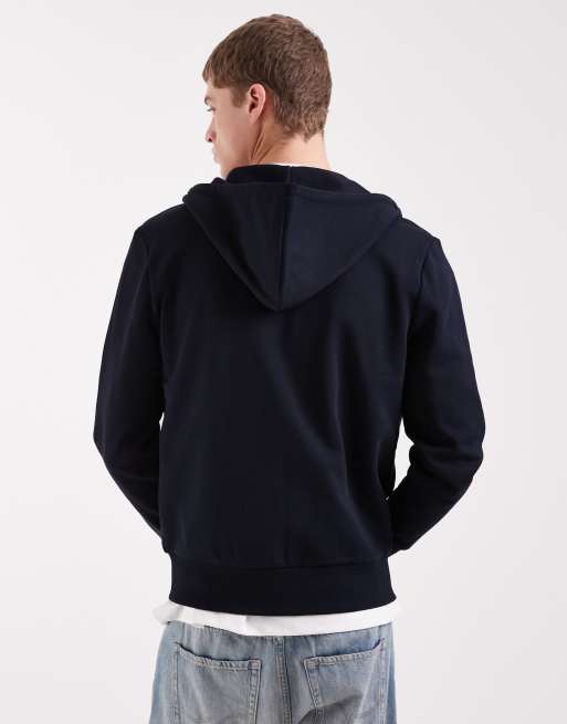 Fred Perry - Felpa con cappuccio e zip blu navy, 5 di 5