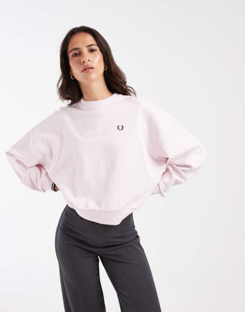 Fred Perry felpa con profili a contrasto in rosa baby - view 1