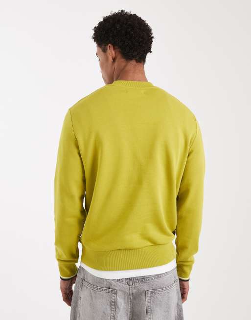 Fred Perry - Felpa girocollo giallo pallina da tennis con profili a contrasto, 3 di 5