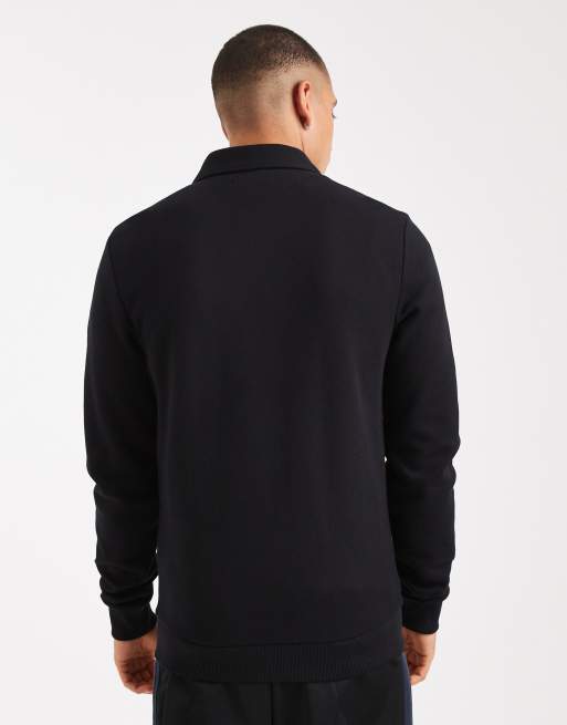 Fred Perry - Felpa nera con colletto e zip, 3 di 5