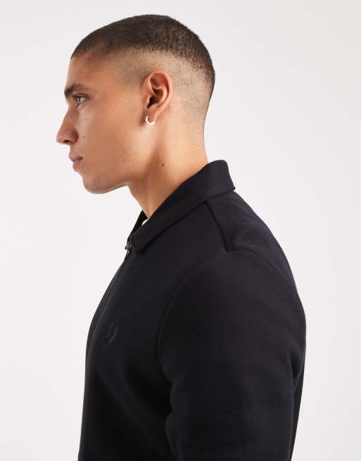 Fred Perry - Felpa nera con colletto e zip, 4 di 5