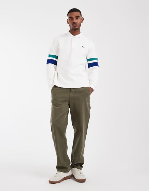Fred Perry - Felpa stile polo bianca con bordi a contrasto e logo sulle maniche - view 1