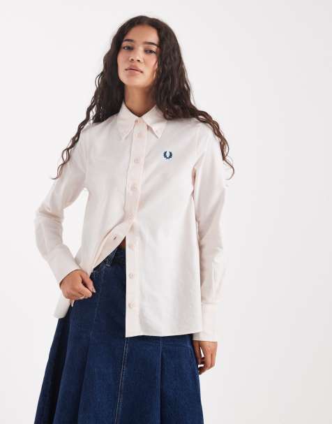 Fred Perry - Ferskenfarvet og foret overskjorte - view 1