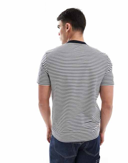 Fred Perry fine stripe T-shirt in navy and white | ASOS