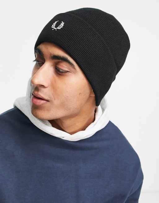 Fred Perry – Fischermütze aus Merinowolle in Schwarz