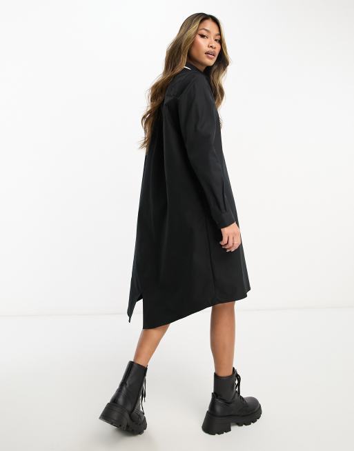 Fred Perry fish tail shirt dress in black | ASOS