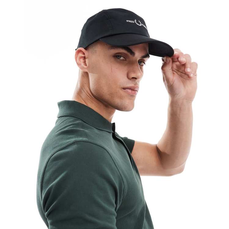 ◆FRED PERRY◆ 5 Panel FLP Twill Cap Black CFPU2519665102 CF Caps FRED PERRY 5 Panel Flp Twill Cap Black | Queens