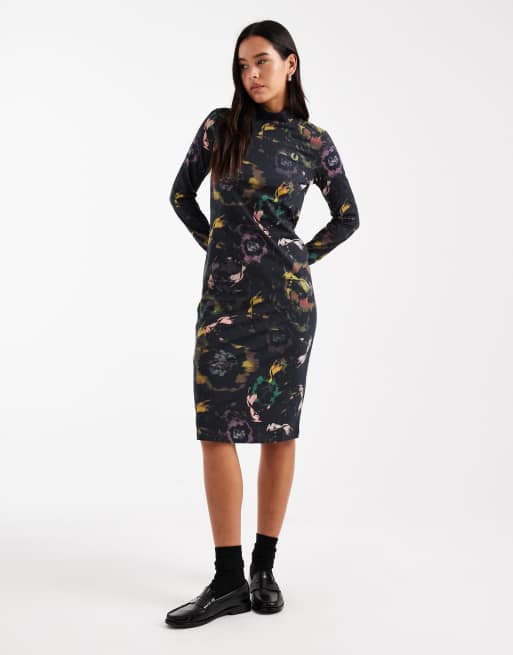 Fred Perry floral dress in black, 4 of 4