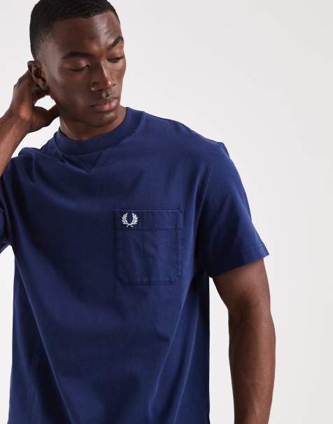 Fred Perry - Forvasket marineblå T-shirt med korte ærmer - view 1