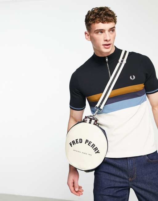 Fred Perry funnel neck half zip jumper in multi ASOS