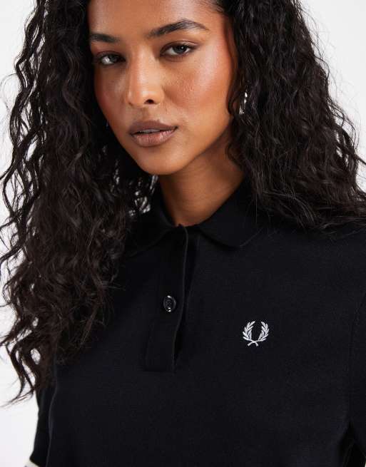 Fred Perry - Gebreid poloshirt met een gekleurd randje in zwart, 2 van 4