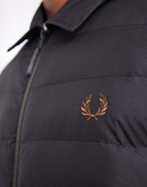 Fred Perry - Geïsoleerd gewatteerd jack met kraag in grijs, 5 van 5