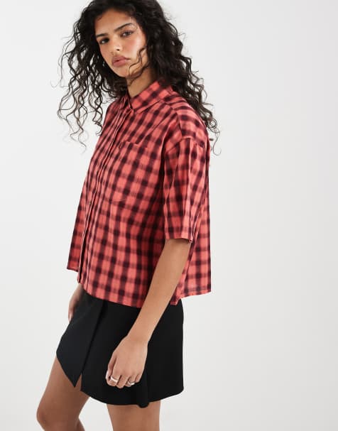 Fred Perry - Geruit overhemd met textuur in rood en zwart - view 1