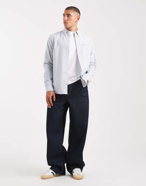 Fred Perry - Gestreept Oxford overhemd in blauw en wit, 2 van 5