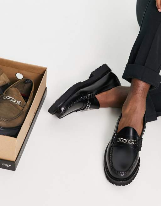 Fred Perry GH Bass leather loafer in black | ASOS