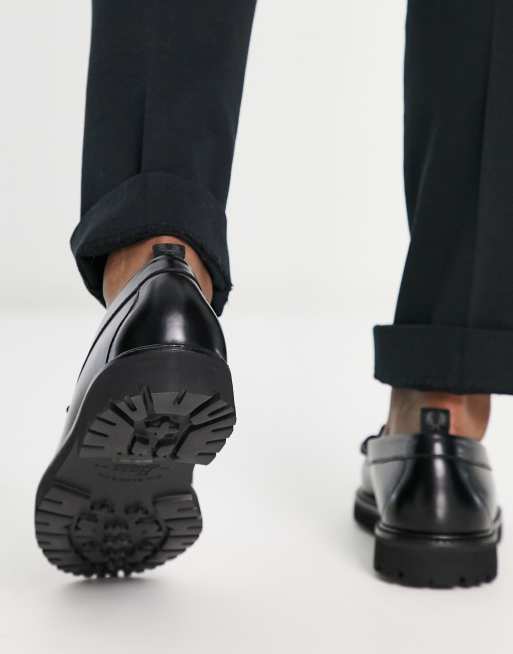 Fred Perry GH Bass leather loafer in black | ASOS