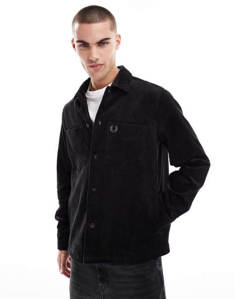 Fred Perry - Giacca a maniche lunghe nera in velluto a coste pesante - view 1